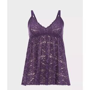Torrid Women's Plus Size Purple Reign Simply Lace Babydoll Lingerie Size 4 4X